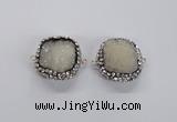 NGC629 24*25mm - 26*28mm freeform druzy agate connectors wholesale