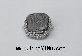NGC630 24*25mm - 26*28mm freeform plated druzy agate connectors
