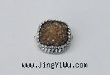 NGC632 24*25mm - 26*28mm freeform plated druzy agate connectors