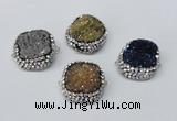 NGC634 24*25mm - 26*28mm freeform plated druzy agate connectors