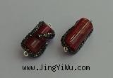 NGC6523 12*25mm tube agate gemstone connectors wholesale