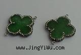 NGC6543 35*35mm flower agate gemstone connectors wholesale