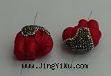 NGC6609 28*30mm carved elephant cinnabar connectors wholesale