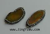 NGC6631 25*40mm - 30*55mm freeform agate connectors wholesale