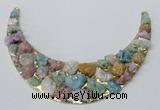 NGC674 80*120mm moon shaped druzy agate gemstone connectors