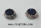 NGC680 20mm - 22mm coin plated druzy agate connectors