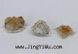 NGC696 20*25mm - 25*35mm freeform druzy citrine connectors