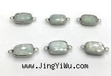 NGC7031 11*15mm faceted rectangle moonstone connectors