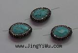 NGC7532 18*22mm - 20*25mm faceted teardrop turquoise connectors