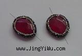 NGC7541 20*25mm faceted flat teardrop quartz connectors wholesale