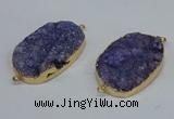 NGC8002 30*40mm - 35*45mm freeform druzy agate connectors