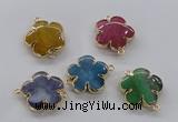 NGC856 28mm - 30mm flower agate gemstone connectors wholesale