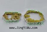 NGC931 45*65mm - 70*90mm freeform druzy agate connectors