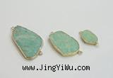 NGC950 15*20mm - 25*40mm freeform amazonite gemstone connectors