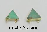 NGC952 15*15mm - 20*20mm triangle Australia chrysoprase connectors