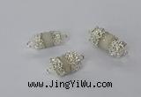 NGC957 10*14mm - 12*22mm tube druzy quartz connectors wholesale