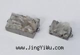 NGC993 15*25mm – 20*35mm rectangle druzy agate connectors