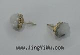 NGE01 8*12mm - 10*14mm nuggets druzy quartz earrings wholesale