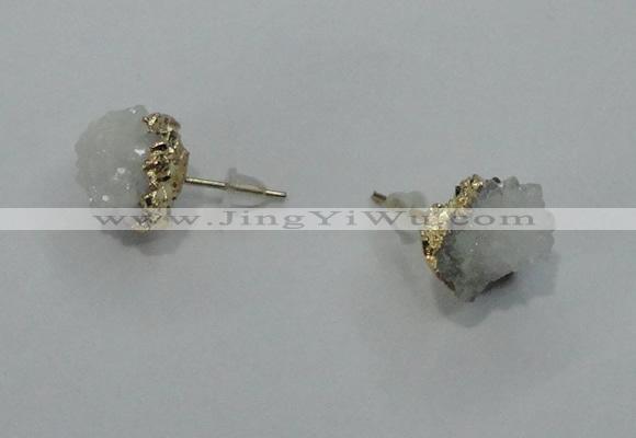 NGE01 8*12mm - 10*14mm nuggets druzy quartz earrings wholesale
