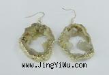 NGE103 30*35mm - 35*40mm freeform druzy agate gemstone earrings