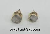 NGE114 12mm - 14mm freeform druzy quartz gemstone earrings