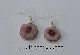 NGE123 8*12mm - 12*16mm freeform druzy agate gemstone earrings