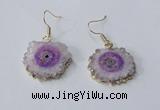 NGE130 18*20mm - 20*25mm freeform druzy agate gemstone earrings