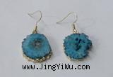 NGE132 18*20mm - 20*25mm freeform druzy agate gemstone earrings