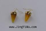 NGE156 11*20mm – 12*22mm cone agate gemstone earrings wholesale