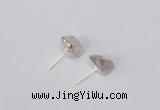 NGE166 4*6mm – 5*8mm freeform rose quartz gemstone earrings
