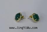 NGE185 12mm flat round agate gemstone earrings wholesale