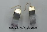 NGE20 10*25mm - 10*30mm freeform druzy amethyst earrings wholesale