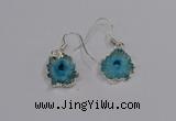 NGE209 18*20mm - 20*25mm freeform druzy agate gemstone earrings