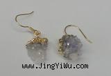 NGE23 10*14mm - 12*16mm nuggets druzy quartz earrings wholesale