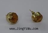 NGE313 12mm - 14mm freeform druzy agate earrings wholesale