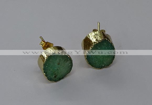 NGE317 12mm - 14mm freeform druzy agate earrings wholesale
