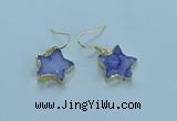NGE347 14mm - 16mm star druzy agate earrings wholesale