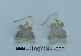 NGE353 10*14mm - 12*16mm butterfly druzy agate earrings wholesale