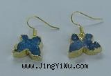NGE357 10*14mm - 12*16mm butterfly druzy agate earrings wholesale
