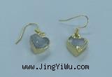 NGE360 10*10mm - 11*11mm heart druzy agate earrings wholesale