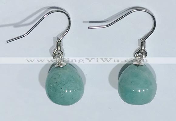 NGE427 10*10mm teardrop amazonite earrings wholesale