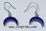 NGE434 10*14mm moon-shaped lapis lazuli earrings wholesale