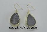 NGE46 15*20mm - 16*22mm teardrop druzy agate earrings