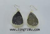 NGE47 20*28mm - 22*30mm teardrop druzy agate earrings