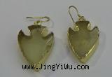 NGE5008 20*30mm - 25*30mm arrowhead lemon quartz earrings
