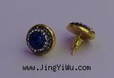 NGE5035 12mm - 14mm coin plated druzy agate gemstone earrings