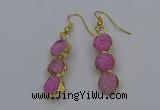 NGE5044 10*30mm - 10*32mm druzy agate gemstone earrings wholesale