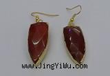 NGE5068 12*35mm - 15*40mm arrowhead red rabbit hair pendants