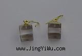 NGE5080 10*15mm cube white crystal gemstone earrings wholesale