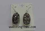 NGE5121 10*22mm - 12*25mm freeform plated druzy quartz earrings